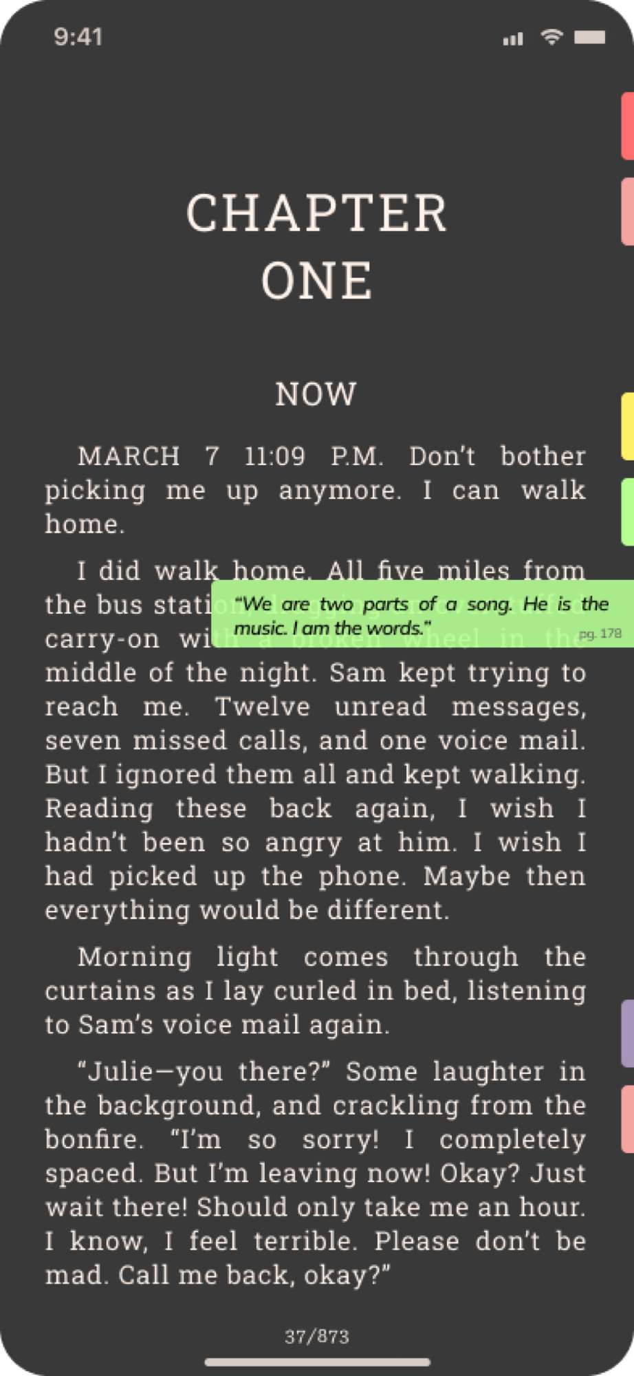 Autumn — Compact tab feature cont dark mode pg 15