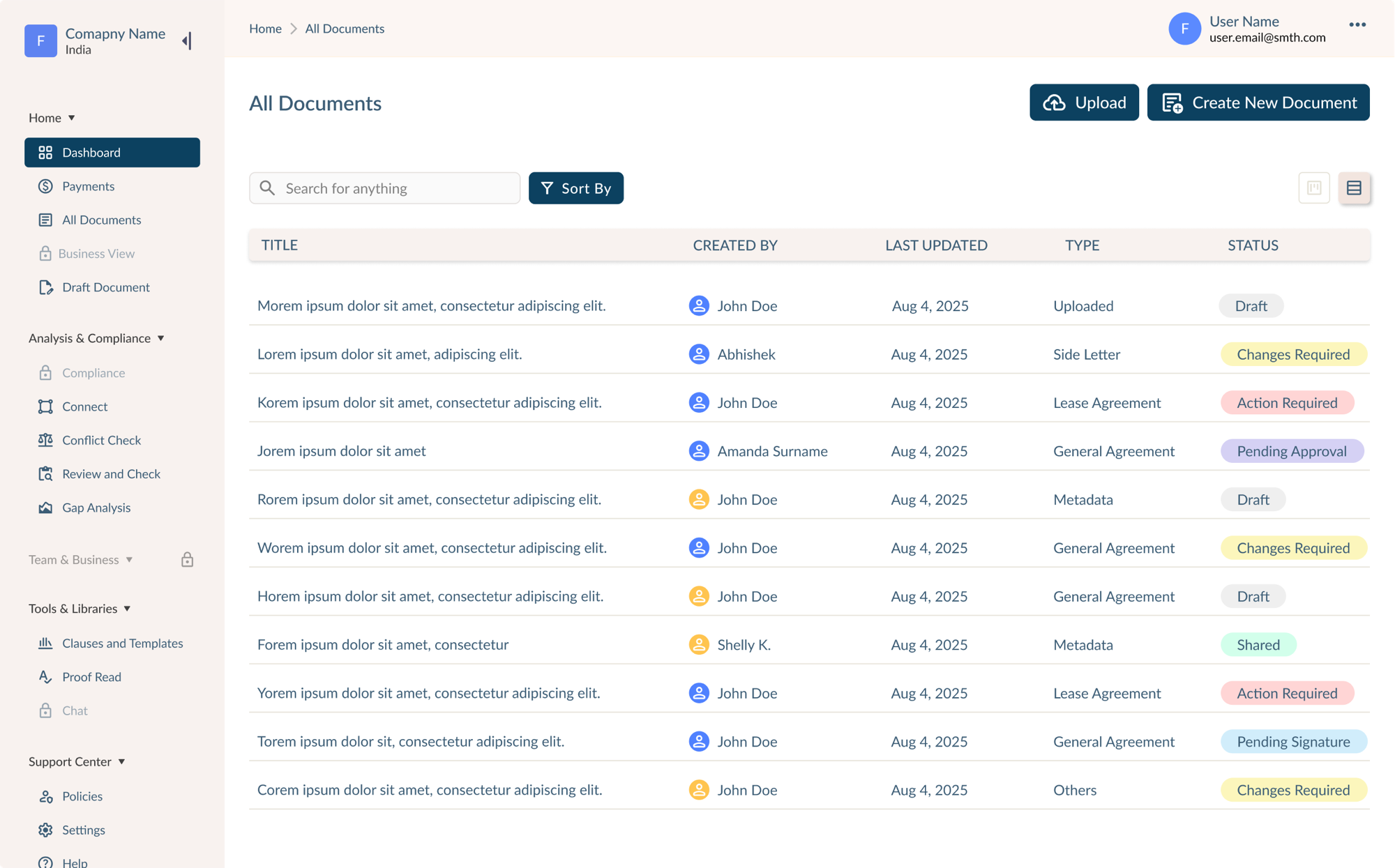 Conqr.ai — Platform — Home alldocuments
