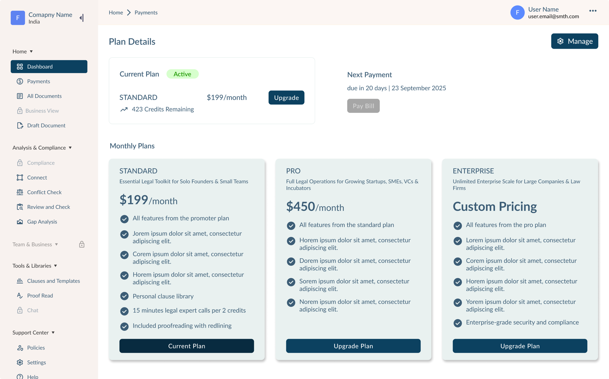 Conqr.ai — Platform — Home payments