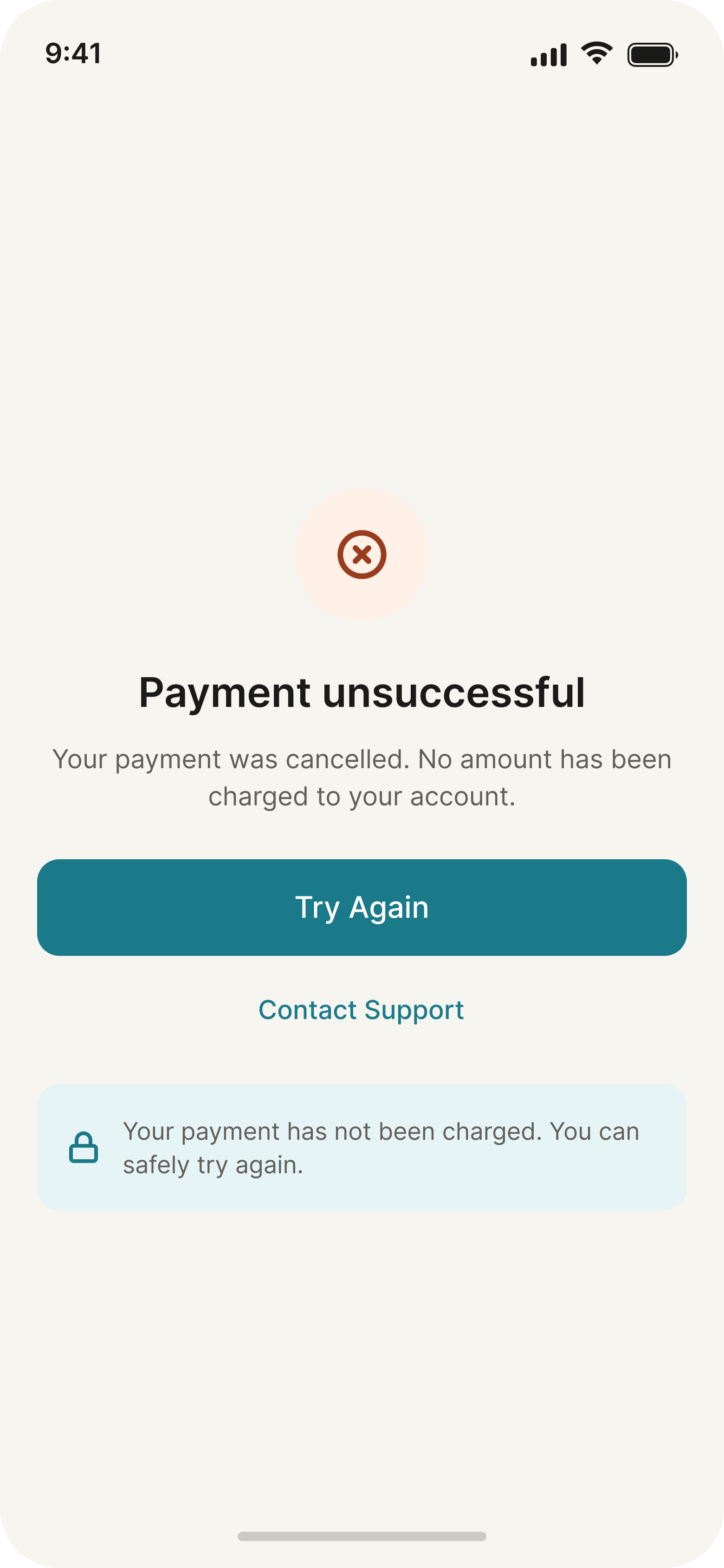 Payment failure
