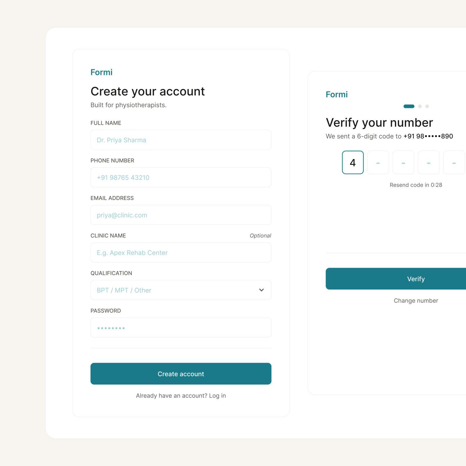 Formi — Onboarding flow
