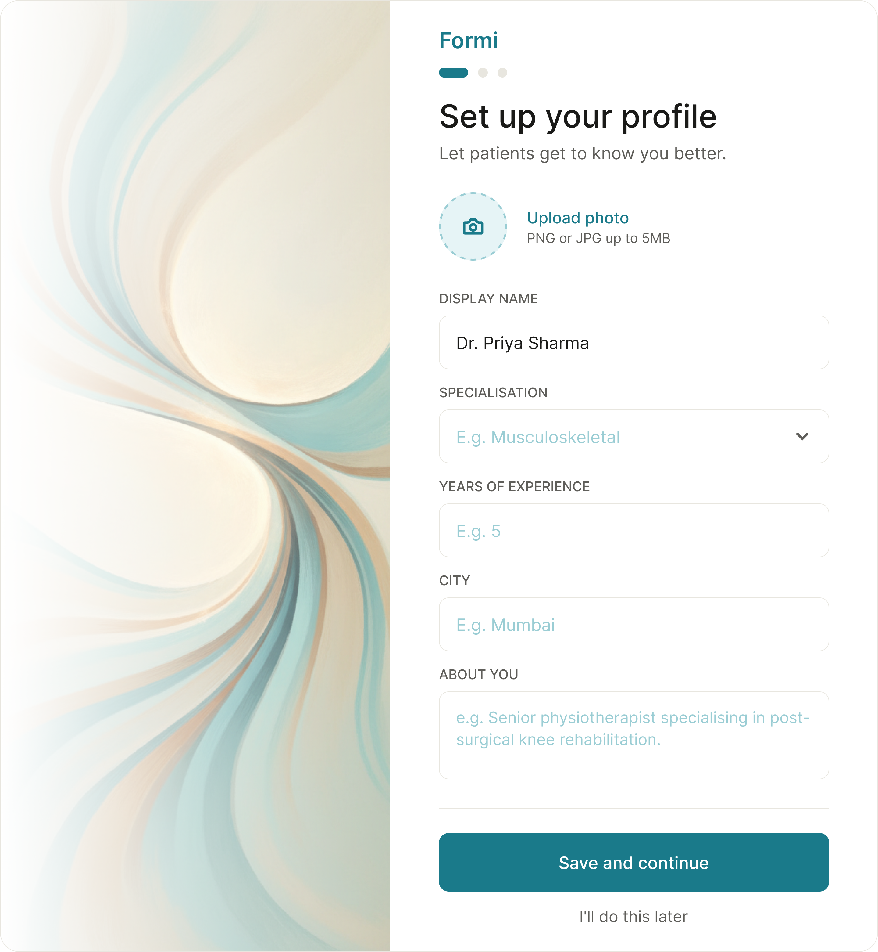 Onboarding profile