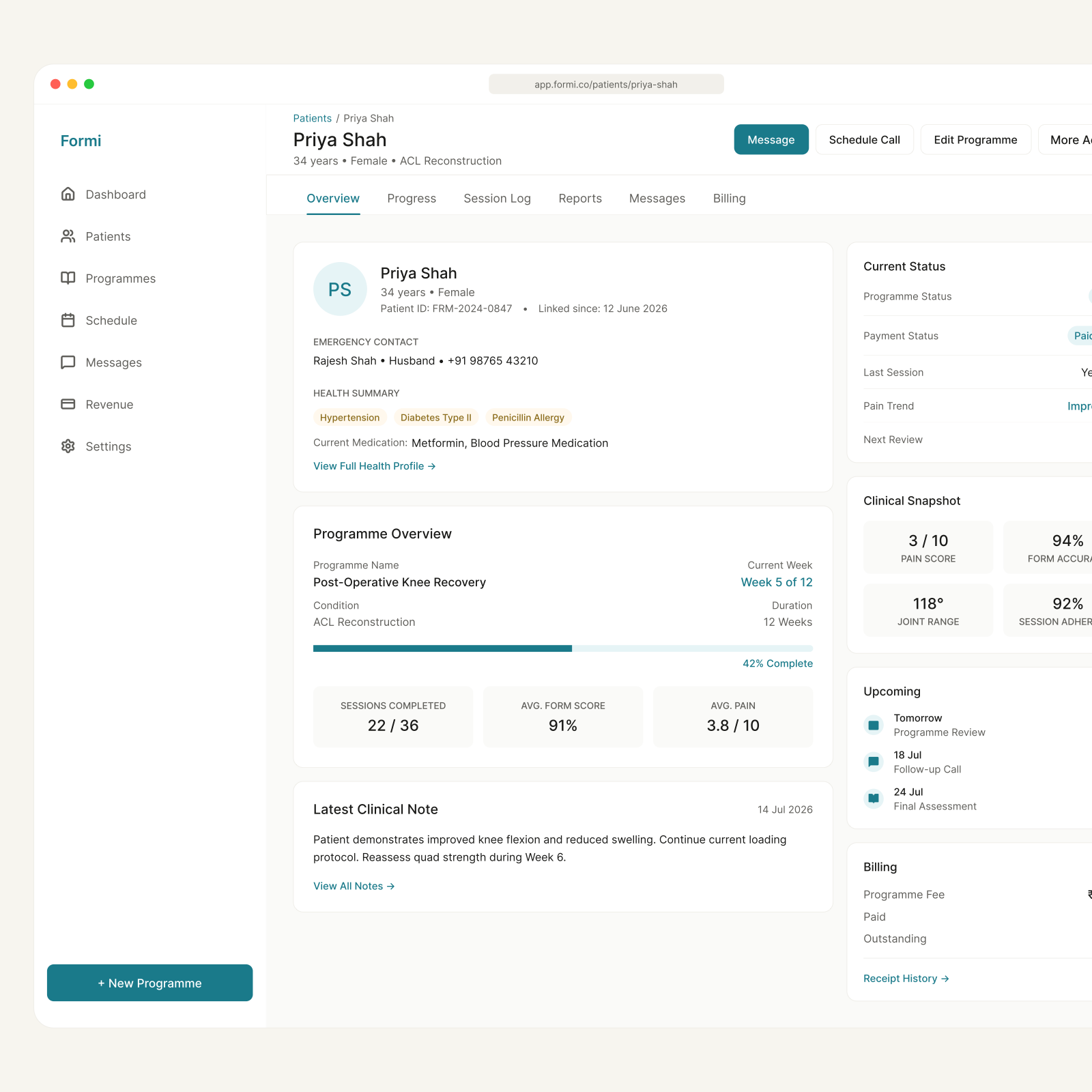 Formi — Patient profile
