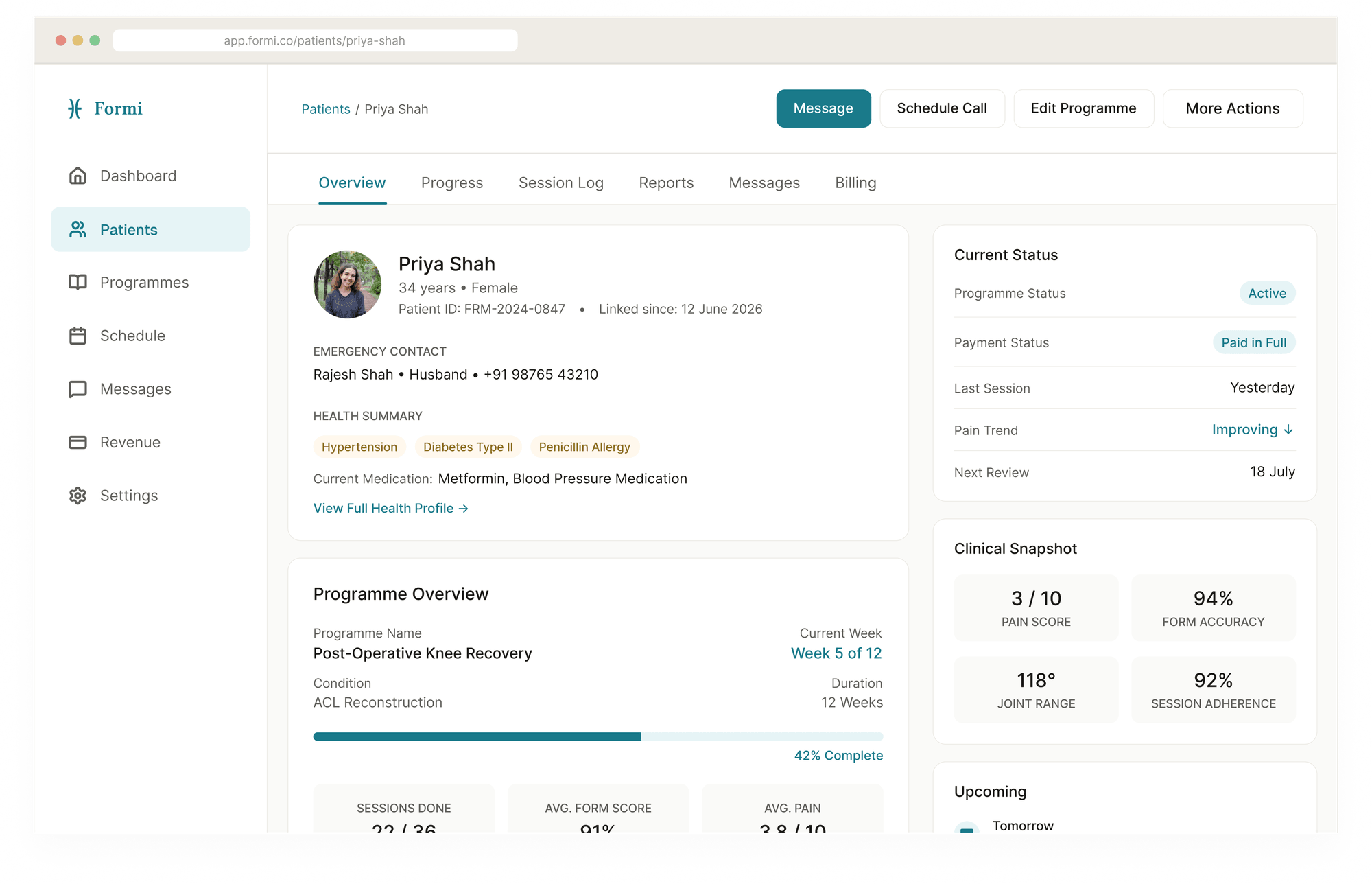 The patient overview