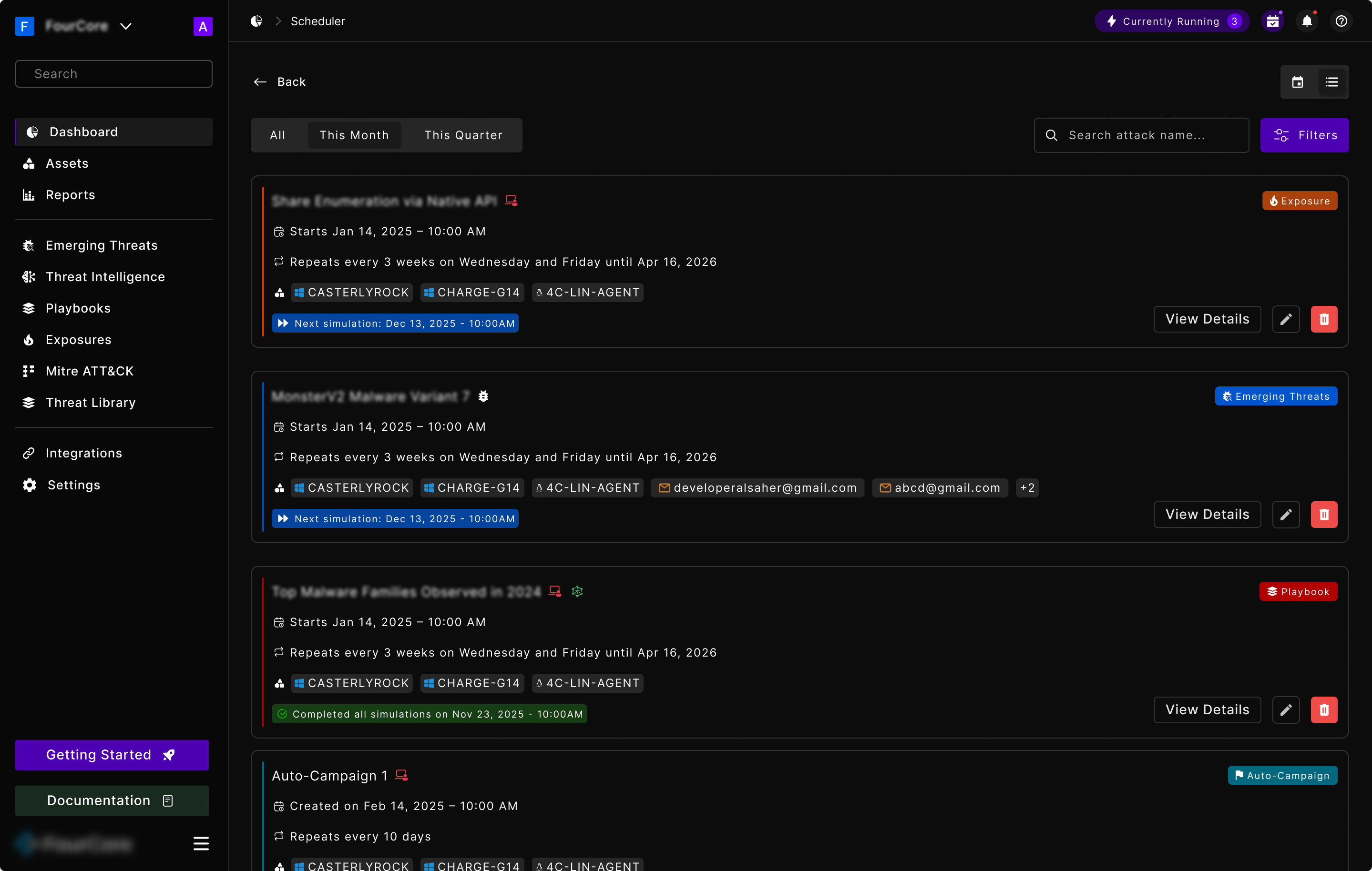 The list view: the same schedules, stated as rules