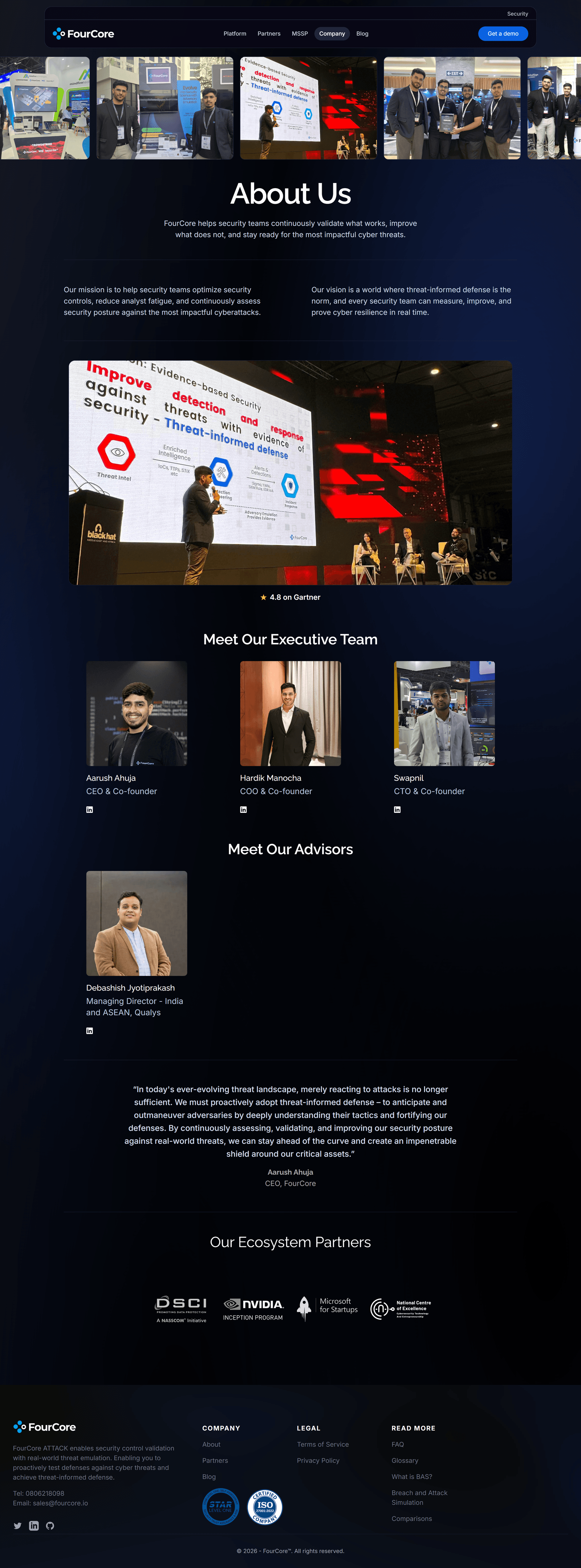 About: the credibility page, in a category where that question gets asked early — after